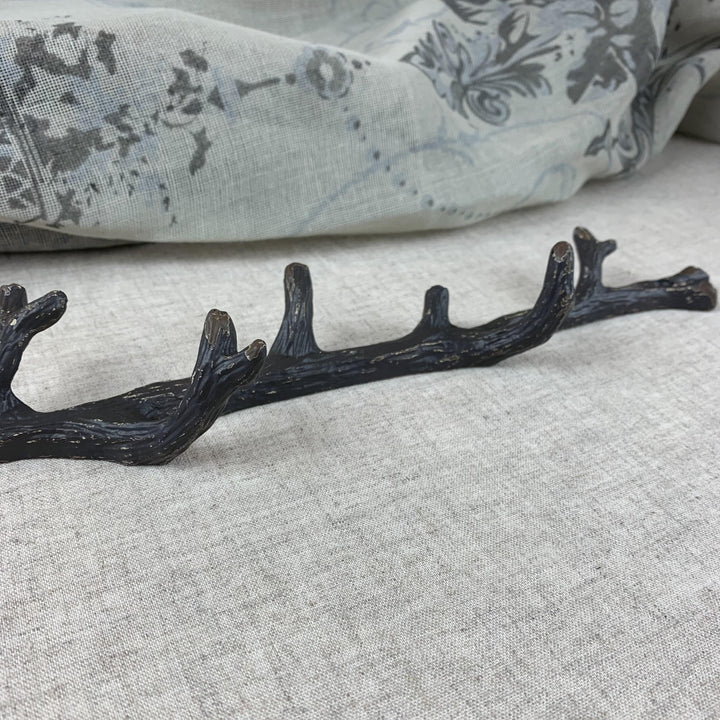 Squirrel and Acorn on Branch Metal Hooks