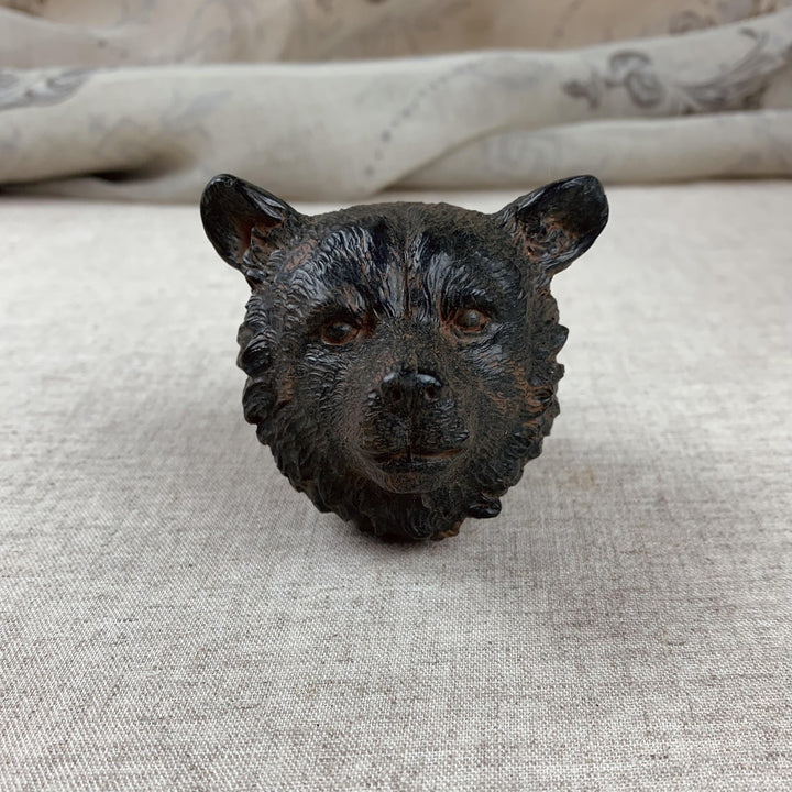 Antique Style Solid Cast Ornate Bear Door Knob Set