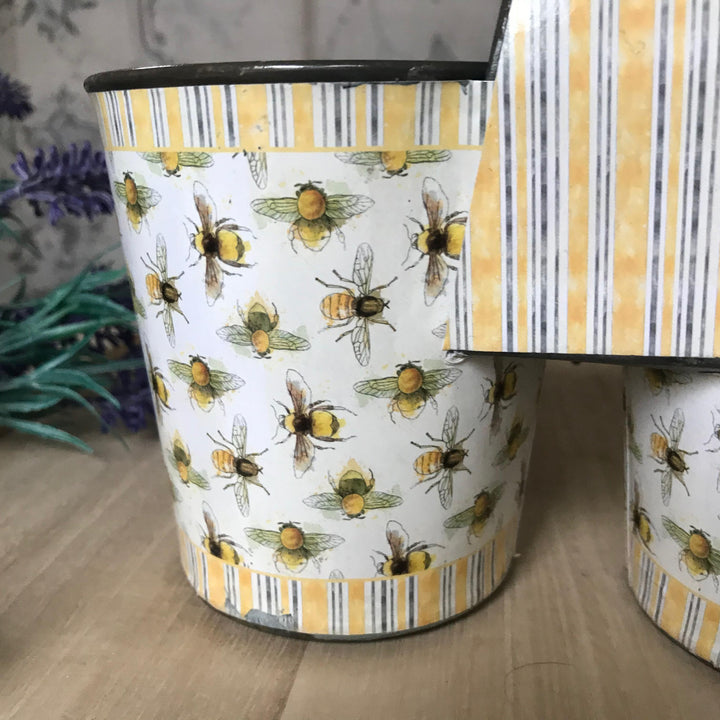 Vintage Style Bees Double Pot Herb Planter