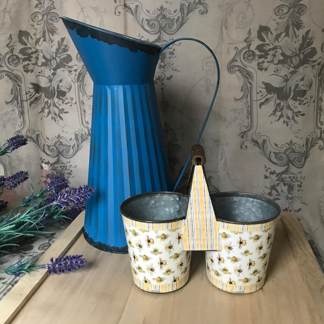 Vintage Style Bees Double Pot Herb Planter