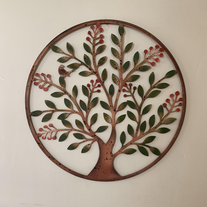 Large Berry Tree Metal Wall Plaque Rusty Wall Art
