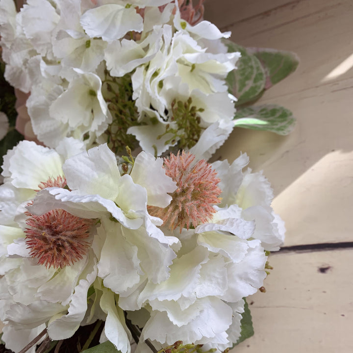Hydrangea Door Wreath with Faux Flower Blooms LARGE