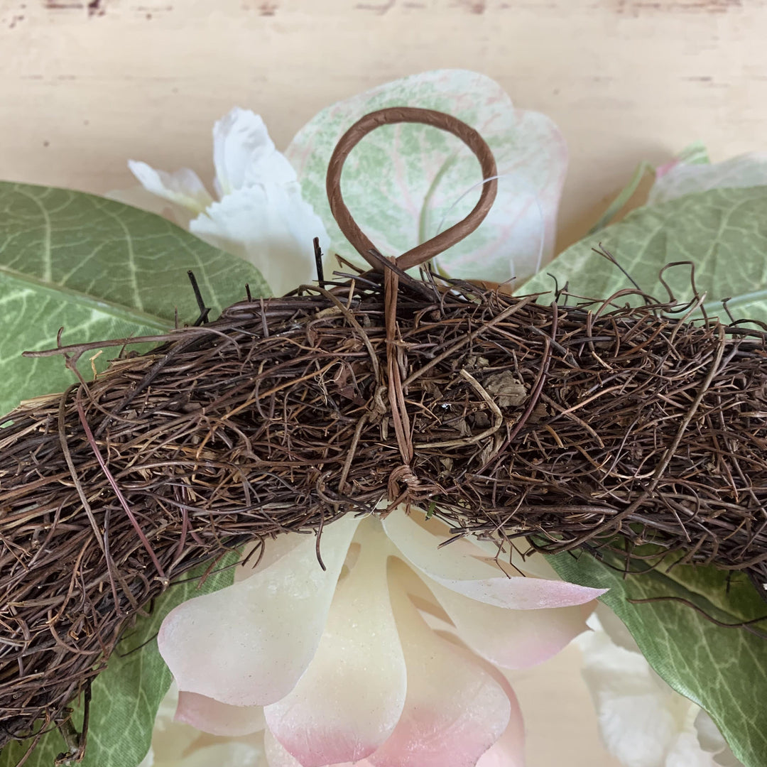 Hydrangea Door Wreath with Faux Flower Blooms LARGE