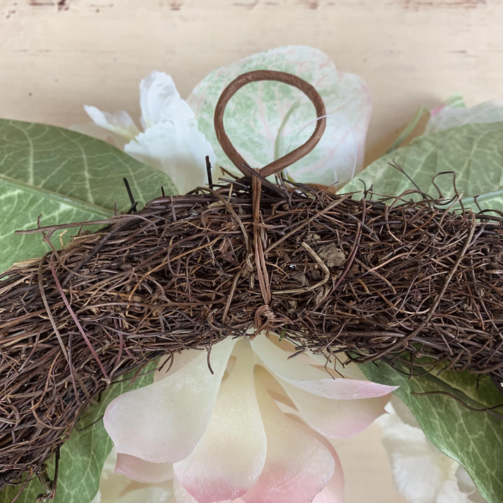 Hydrangea Door Wreath with Faux Flower Blooms LARGE