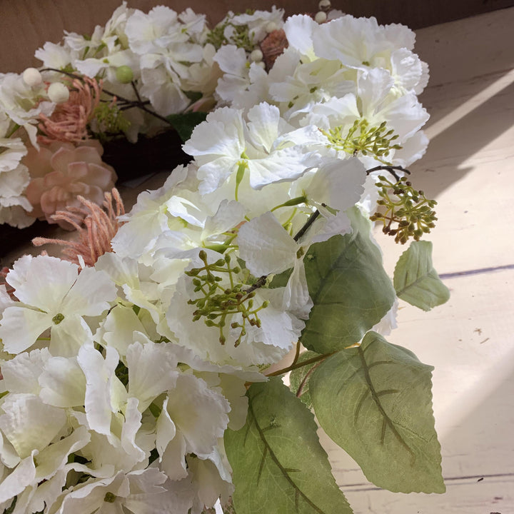Hydrangea Door Wreath with Faux Flower Blooms EXTRA LARGE