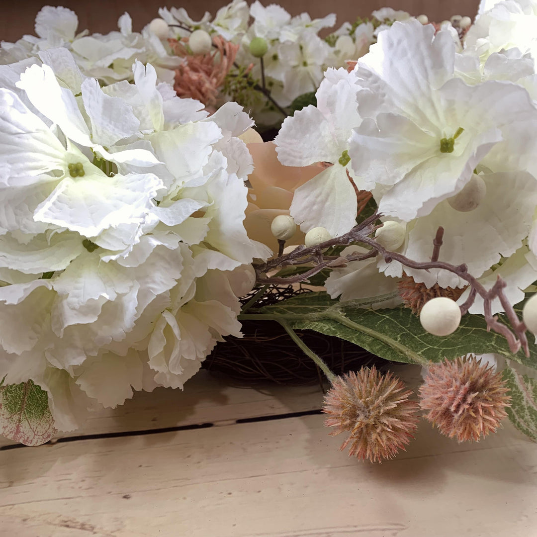 Hydrangea Door Wreath with Faux Flower Blooms EXTRA LARGE