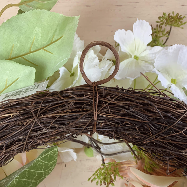 Hydrangea Door Wreath with Faux Flower Blooms EXTRA LARGE