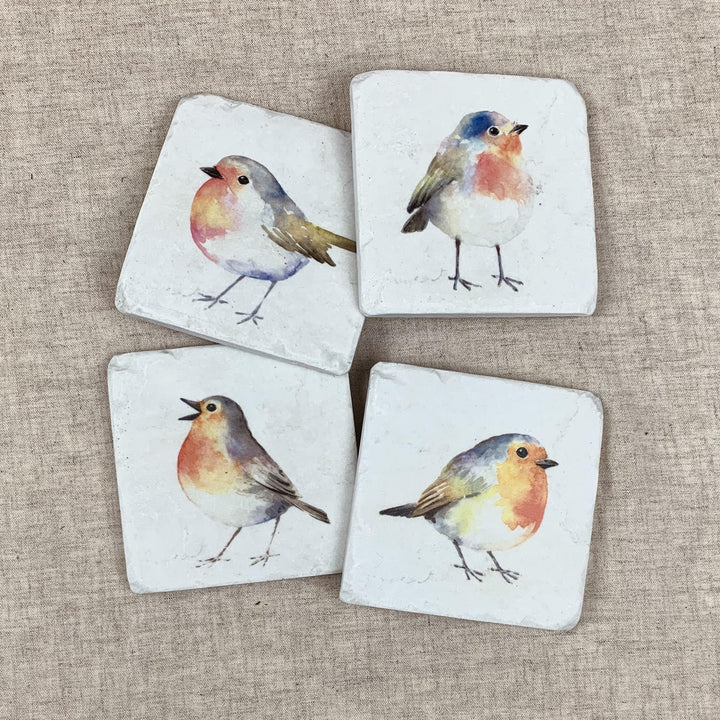 Country Robin Coasters Set of 4