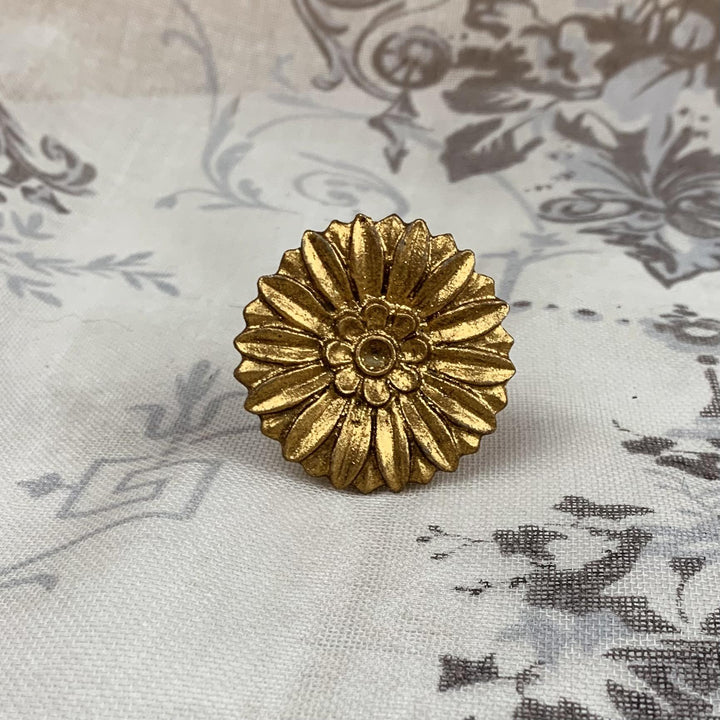 Gold Daisy Drawer Door Knob