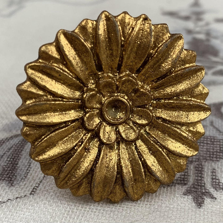 Gold Daisy Drawer Door Knob