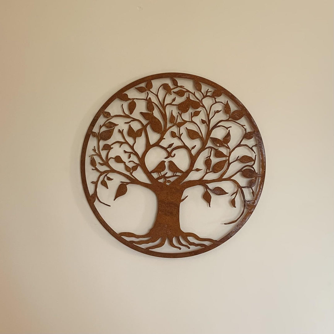 Love Birds' Metal Wall Plaque | Rust Finish