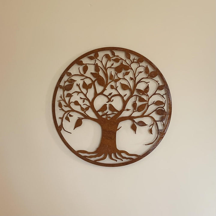 Love Birds' Metal Wall Plaque | Rust Finish