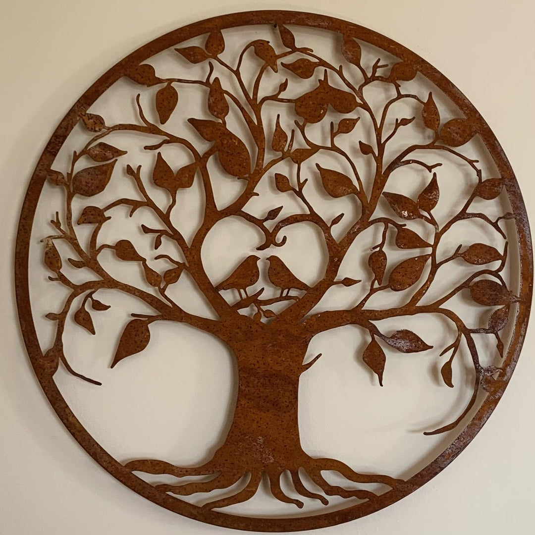 Love Birds' Metal Wall Plaque | Rust Finish