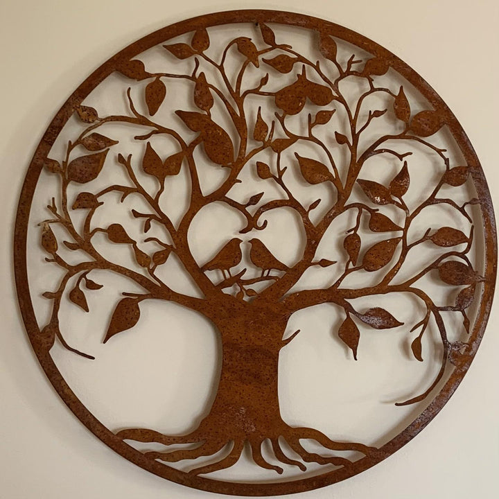 Love Birds' Metal Wall Plaque | Rust Finish