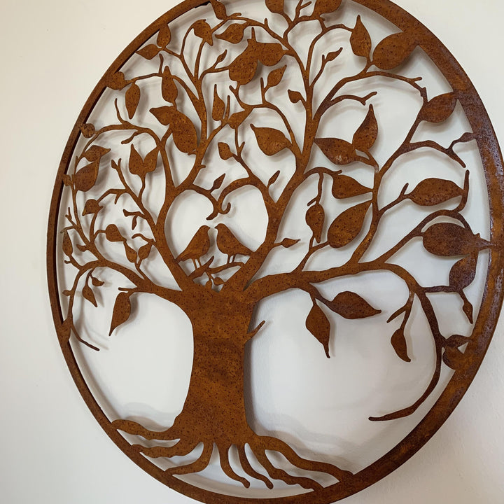 Love Birds' Metal Wall Plaque | Rust Finish