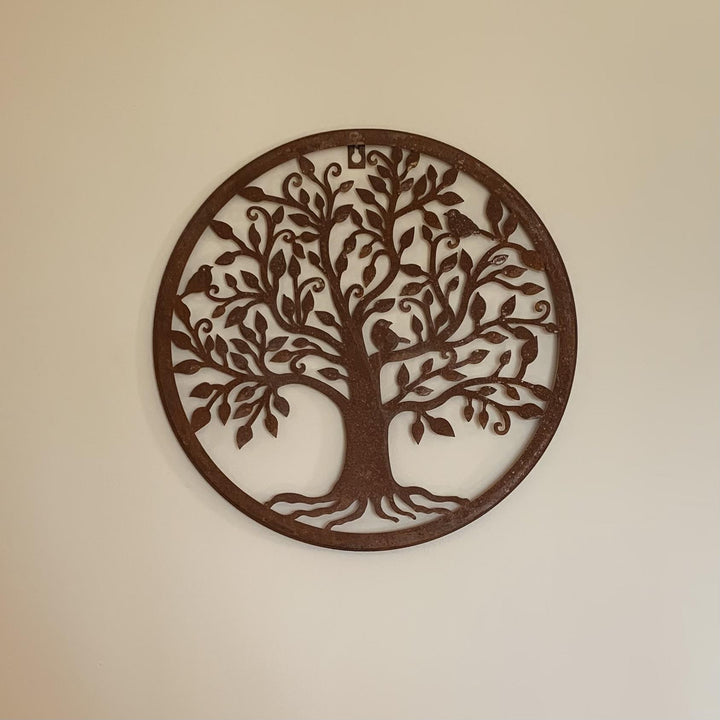 Bird Tree Wall Plaque | Rust Finish