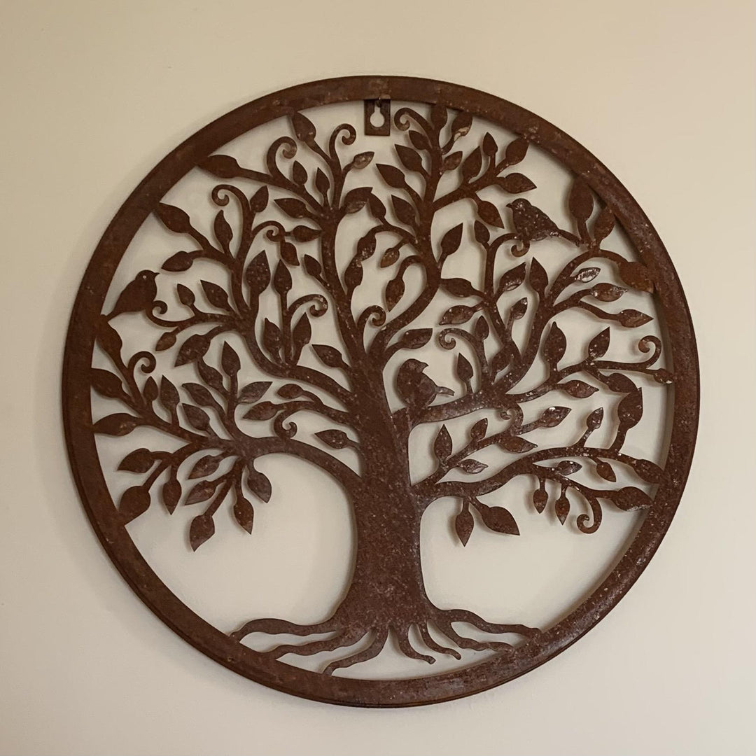 Bird Tree Wall Plaque | Rust Finish