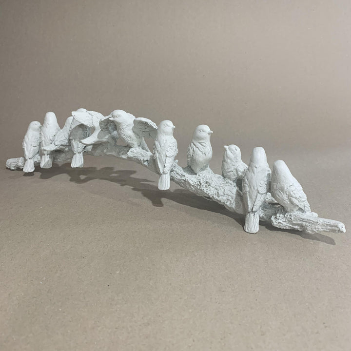 Cream Birds on a Branch Ornament