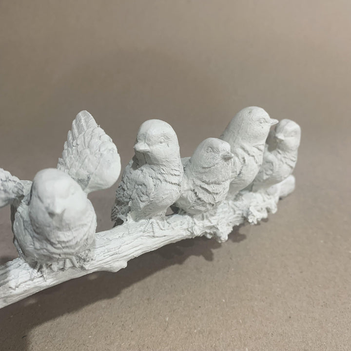 Cream Birds on a Branch Ornament