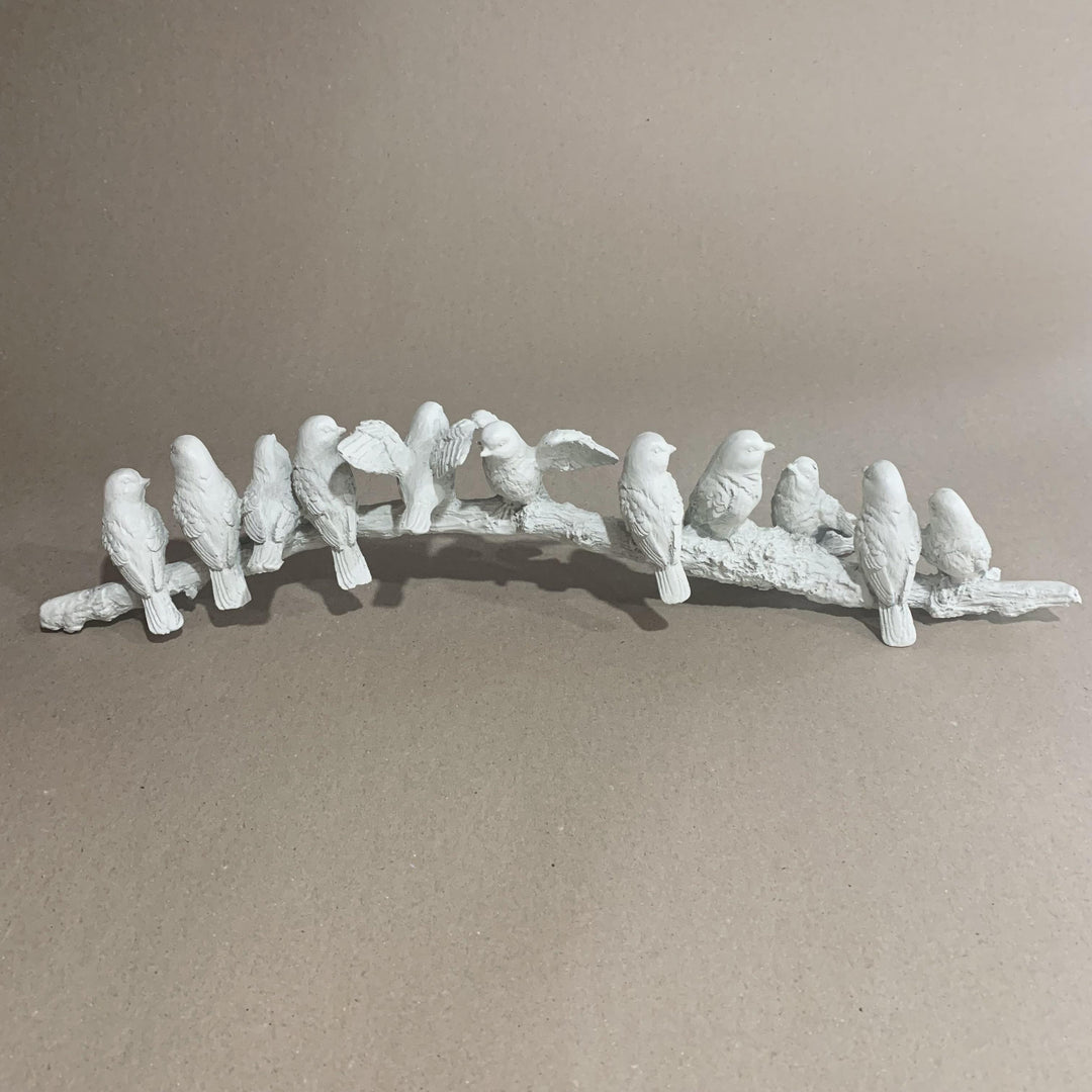 Cream Birds on a Branch Ornament