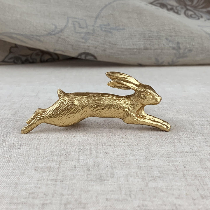 Gold Leaping Hare Knob