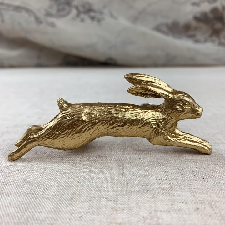 Gold Leaping Hare Knob