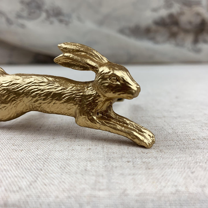 Gold Leaping Hare Knob