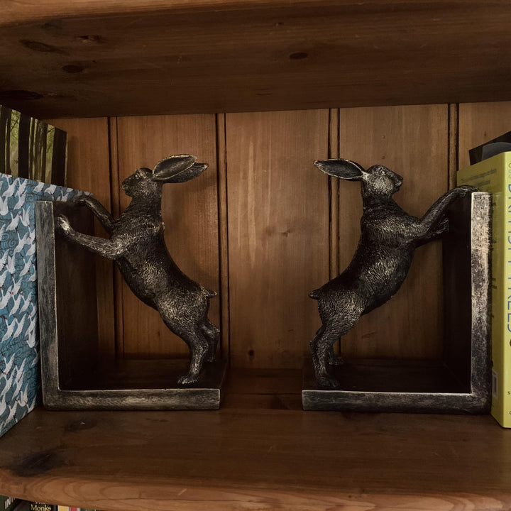 Boxing Hares Bookends Set of 2