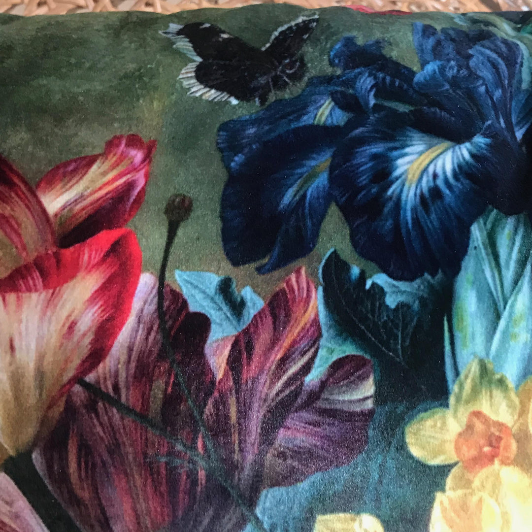 Vintage Style Floral Velvet Cushion Cover