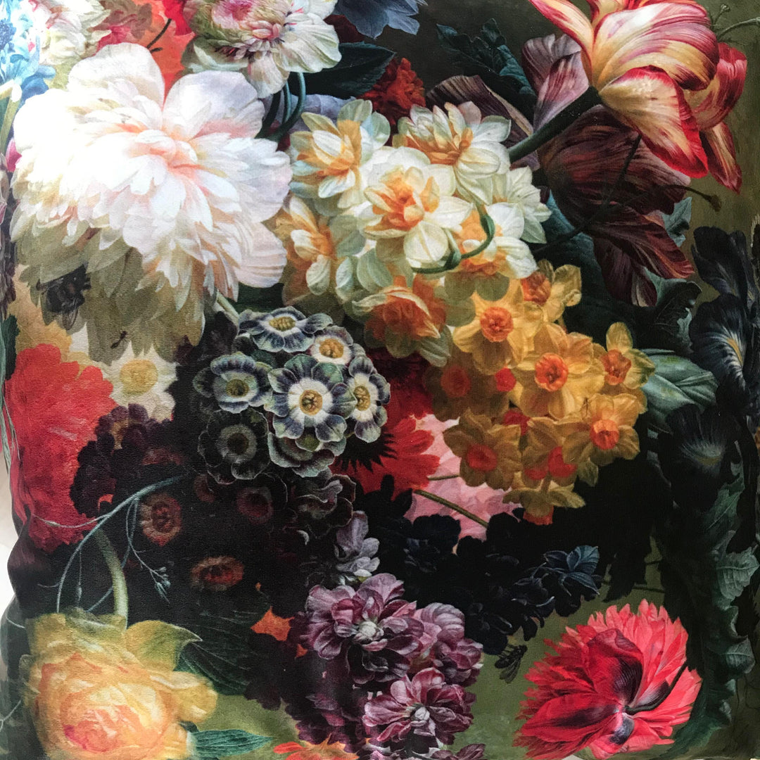 Vintage Style Floral Velvet Cushion Cover