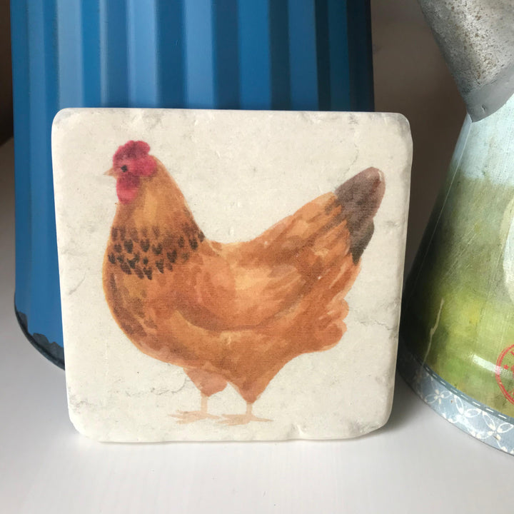 Country Hens Set of 4 Coasters