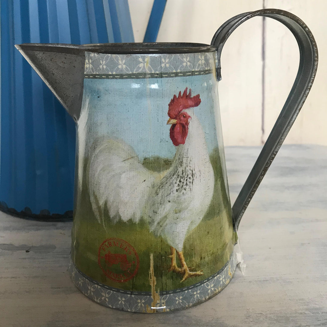 Farmhouse Cockerel Decorative Metal Jug