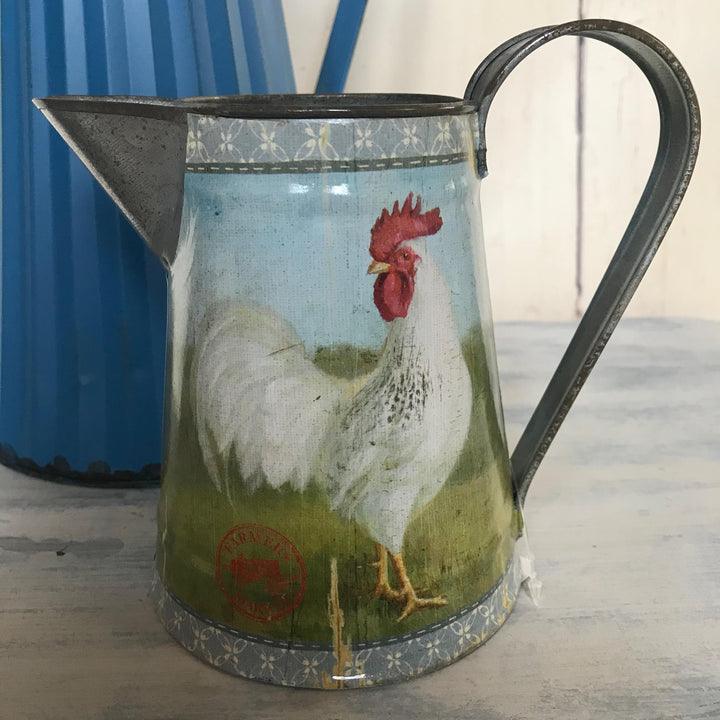 Farmhouse Cockerel Decorative Metal Jug