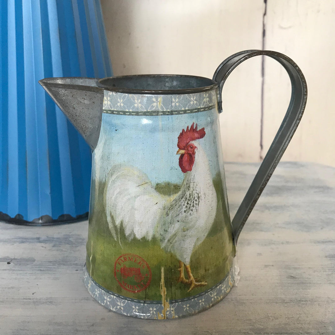 Farmhouse Cockerel Decorative Metal Jug