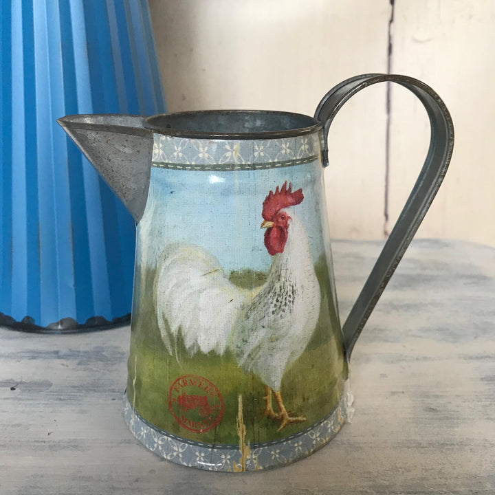 Farmhouse Cockerel Decorative Metal Jug