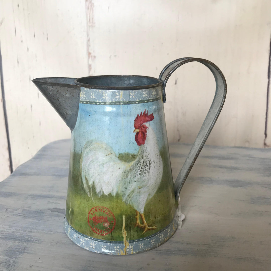 Farmhouse Cockerel Decorative Metal Jug