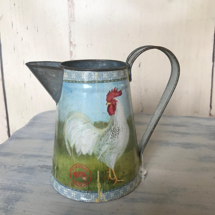 Farmhouse Cockerel Decorative Metal Jug