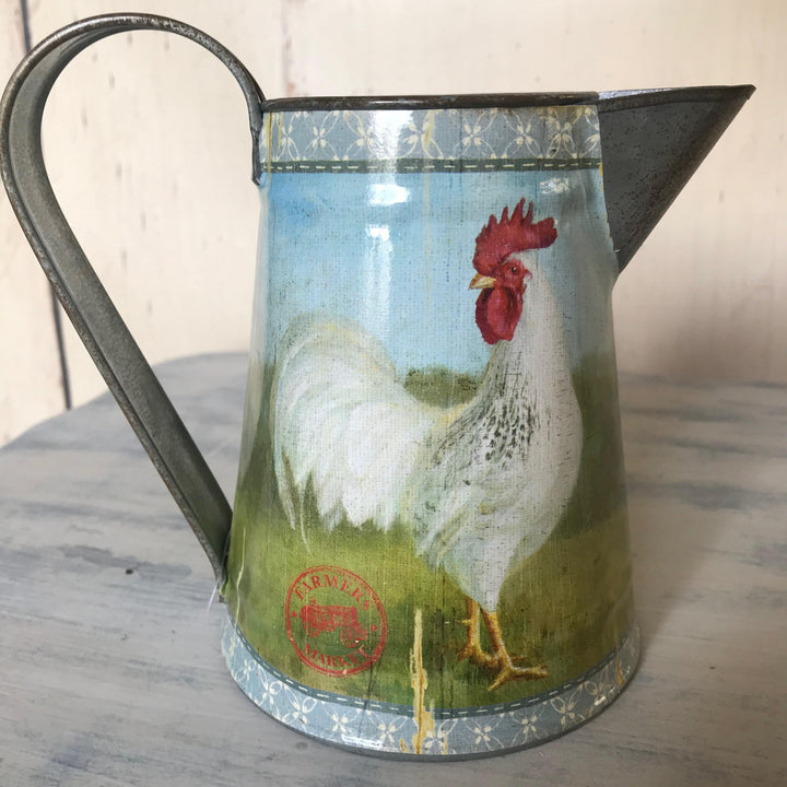 Farmhouse Cockerel Decorative Metal Jug