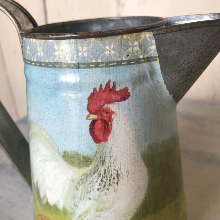 Farmhouse Cockerel Decorative Metal Jug