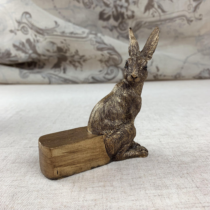 Set of 3 Golden Hares Plant Pot Feet