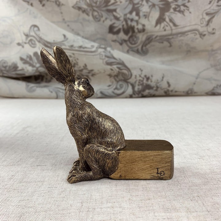Set of 3 Golden Hares Plant Pot Feet
