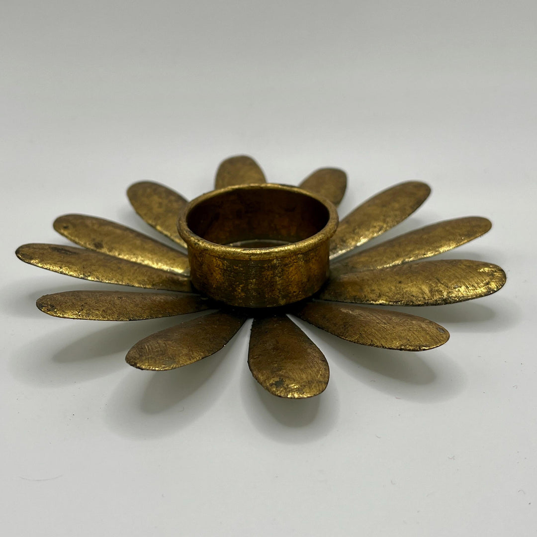 Gold Daisy T Light Candleholder