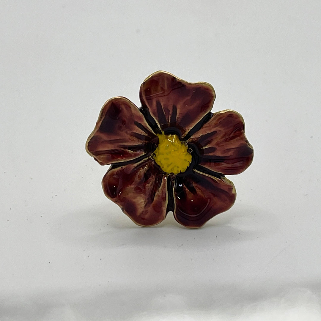 Red Poppy Flower Knob