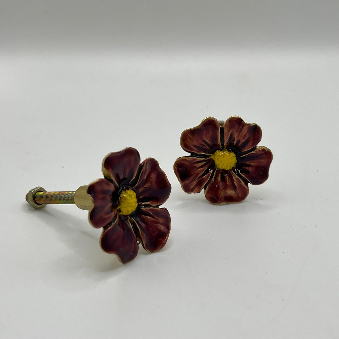 Red Poppy Flower Knob