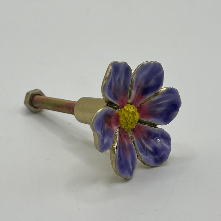 Purple Flower Knob