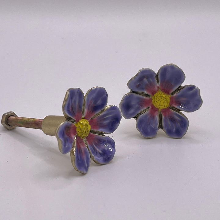 Purple Flower Knob