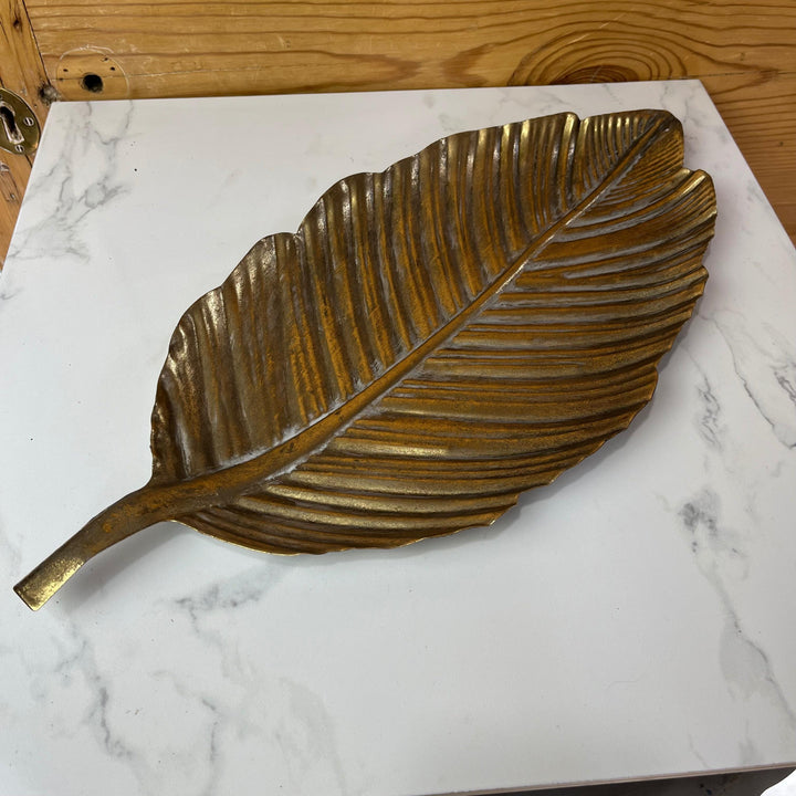 Gold Large Leaf Dish - 45cm Long