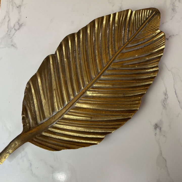 Gold Large Leaf Dish - 45cm Long