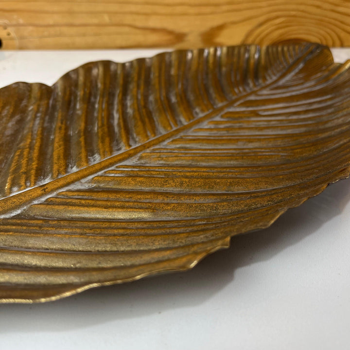 Gold Large Leaf Dish - 45cm Long