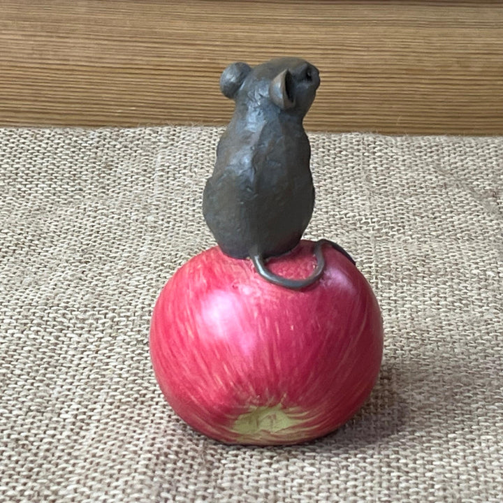 Country Mouse on Apple Ornament